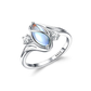 ✨💍 Koop 2 Krijg 1 Gratis 🔥 Geometrische Ovale Maansteen Ring met Zirkonia Accenten – Mystiek, Sprankelend & Tijdloos Elegant! 🌙✨