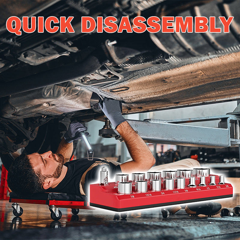🎉 Tijdelijke aanbieding, 50% korting! 🧰 Magnetische dopsleutelhouder set (kleurgecodeerd): Sterke magnetische bevestiging, ruimtebesparend – verhoog uw werkefficiëntie in elke werkplaats aanzienlijk!