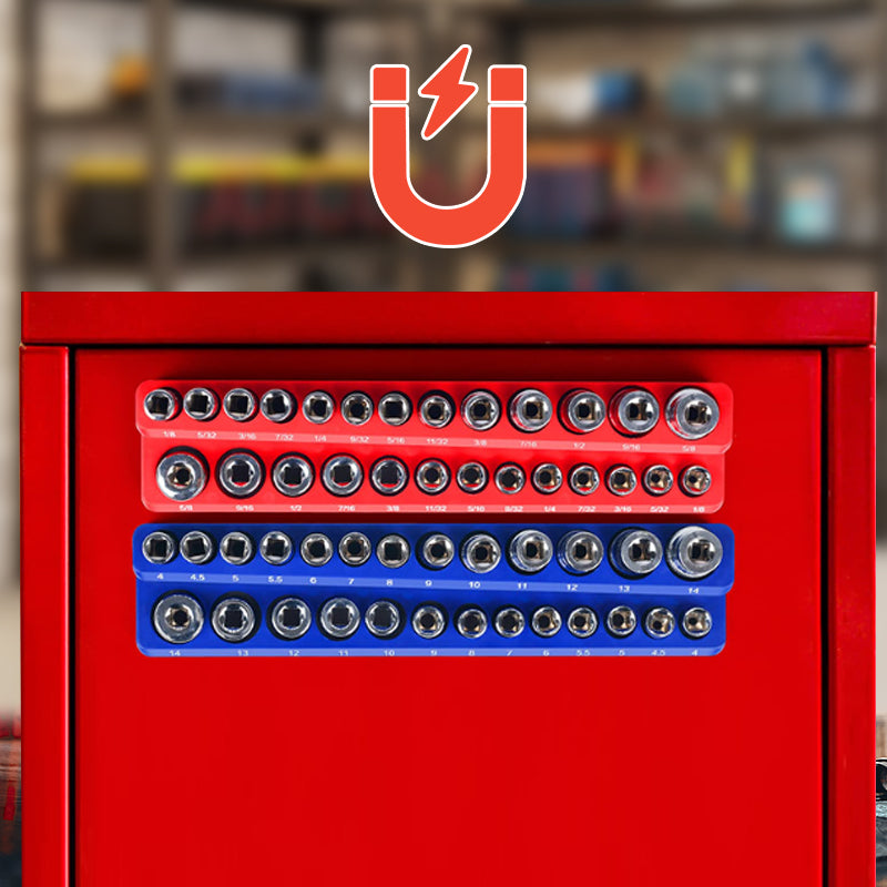 🎉 Tijdelijke aanbieding, 50% korting! 🧰 Magnetische dopsleutelhouder set (kleurgecodeerd): Sterke magnetische bevestiging, ruimtebesparend – verhoog uw werkefficiëntie in elke werkplaats aanzienlijk!