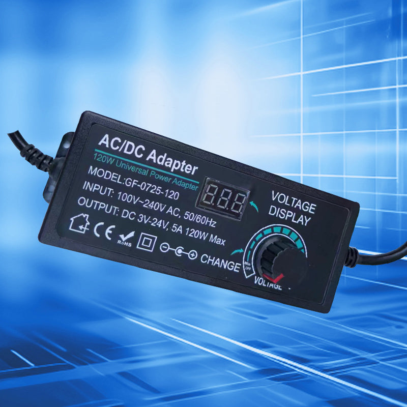 Instelbare universele AC/DC-voedingsadapter 3–24V 3A