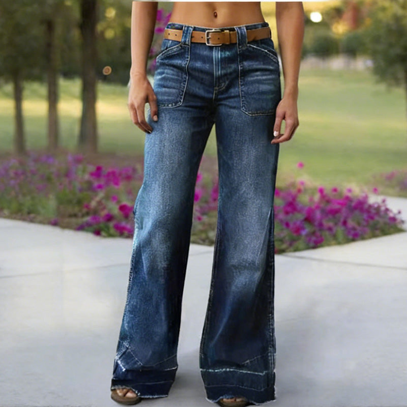 💎👖 Nu helemaal in de mode – retro flare-jeans met zakken – stijlvol en comfortabel