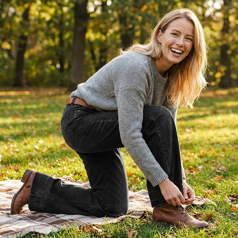💎👖 Nu helemaal in de mode – retro flare-jeans met zakken – stijlvol en comfortabel