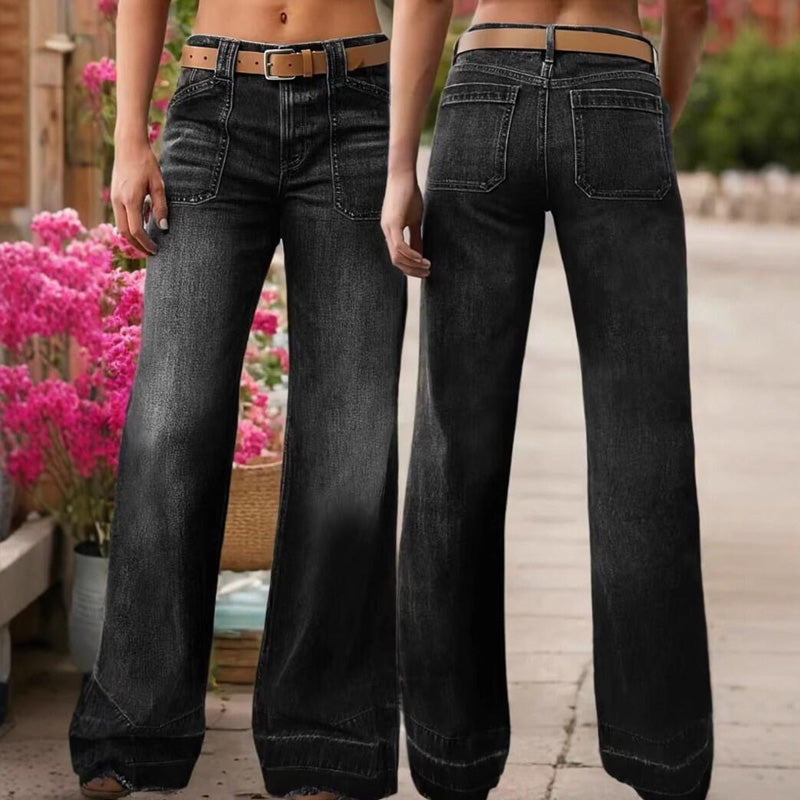 💎👖 Nu helemaal in de mode – retro flare-jeans met zakken – stijlvol en comfortabel