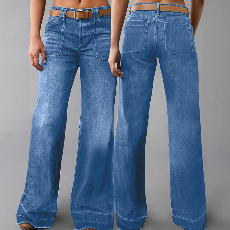 💎👖 Nu helemaal in de mode – retro flare-jeans met zakken – stijlvol en comfortabel