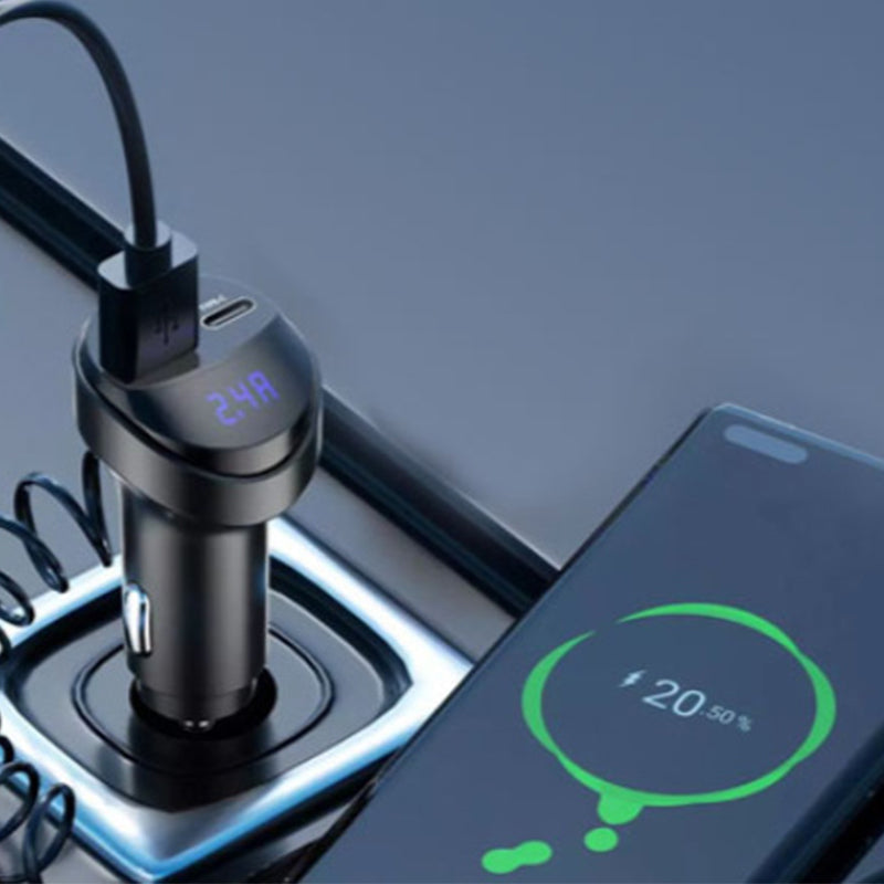 Snelladende Autolader met 3-in-1 Oplaadkabel