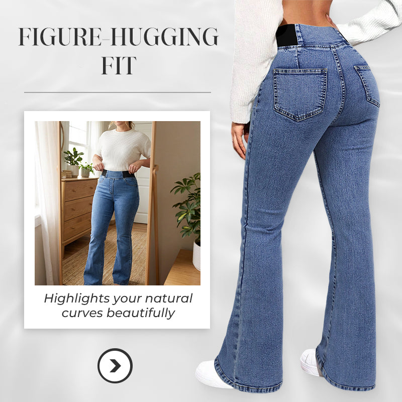 👖Dames high-waist stretch flared denim jeans🚀