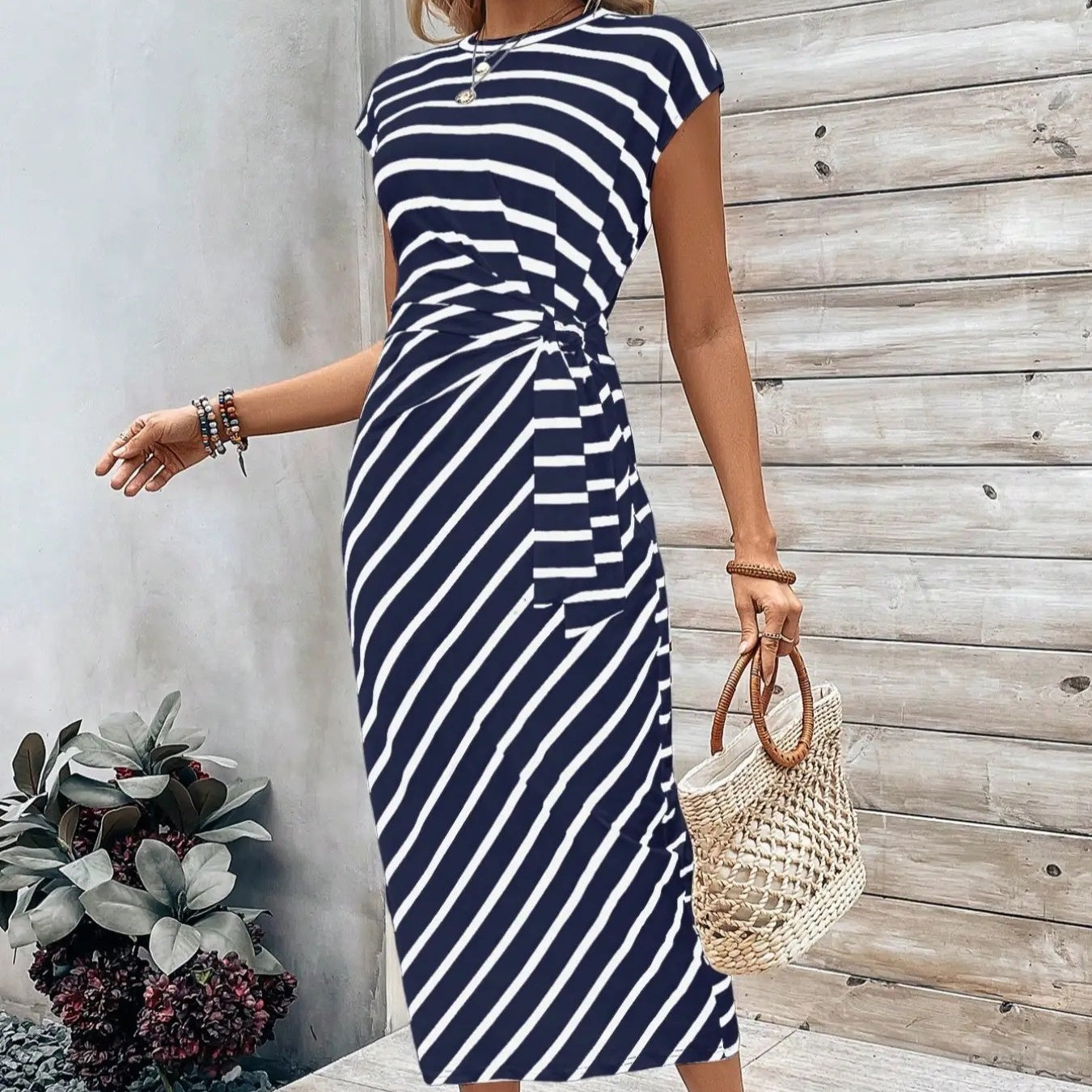 🔥LAATSTE DAG UITVERKOOP 50% KORTING!!💕Elegante jurk met strikceintuur voor dames