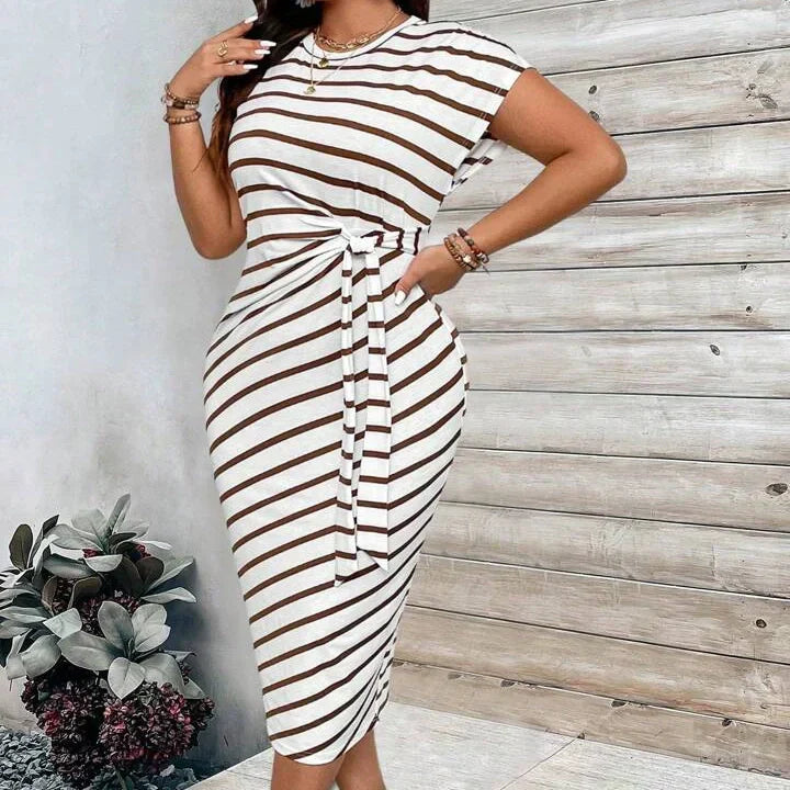 🔥LAATSTE DAG UITVERKOOP 50% KORTING!!💕Elegante jurk met strikceintuur voor dames