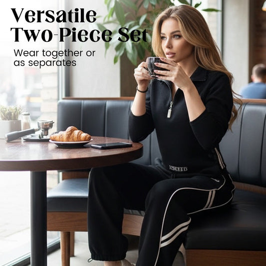 💃AFTELLEN NAAR SPECIALE AANBIEDING - 50% KORTING🌸 Casual trainingspak met halve rits voor dames