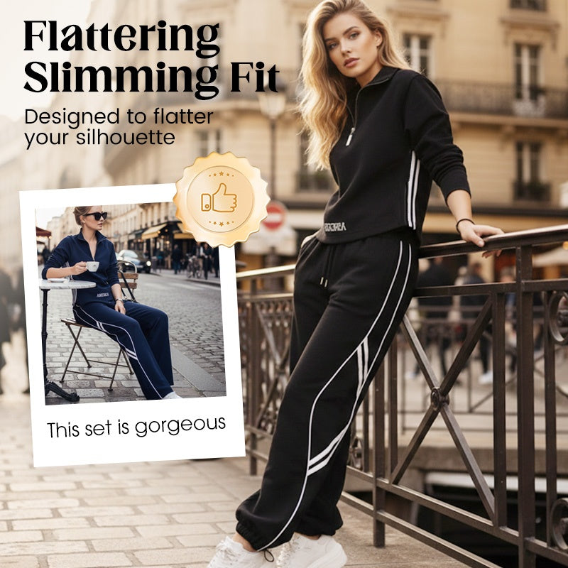 💃AFTELLEN NAAR SPECIALE AANBIEDING - 50% KORTING🌸 Casual trainingspak met halve rits voor dames