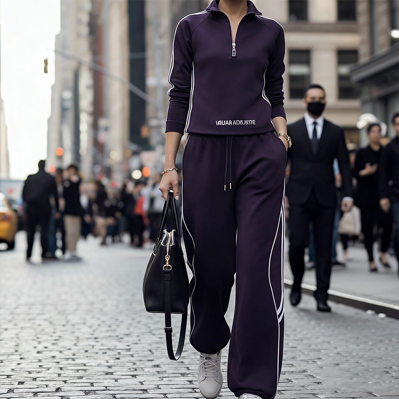 💃AFTELLEN NAAR SPECIALE AANBIEDING - 50% KORTING🌸 Casual trainingspak met halve rits voor dames