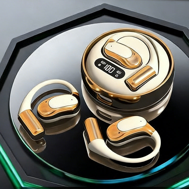 🌀【Draadloze open-ear hoofdtelefoon】— Met luchtgeleidingstechnologie✨ komt 🎵 muziek je oren binnen terwijl de wereld  blijft.💫🌍