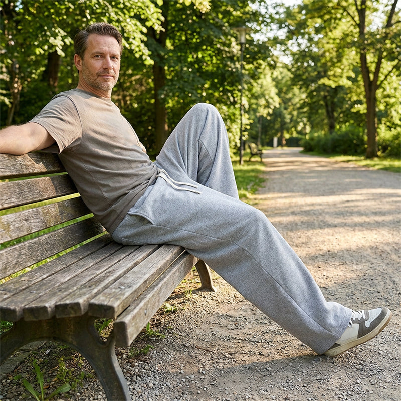 🩳 50% KORTING! 👖 Herenbroek met trekkoord - Comfortabele katoenen stof, zakken en een casual stijl voor dagelijks gebruik en sporten 🏃‍♂️