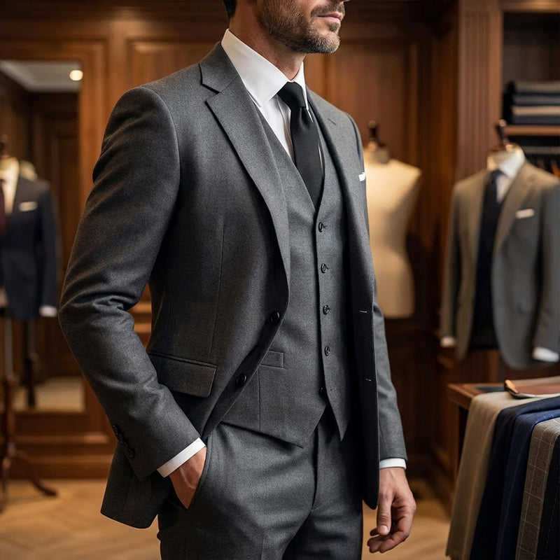 👔 Slim-Fit 3-Delig Herenpak – Perfect Getailleerd, Luxe Stof & Klaar voor Jouw Belangrijkste Moment 🤵