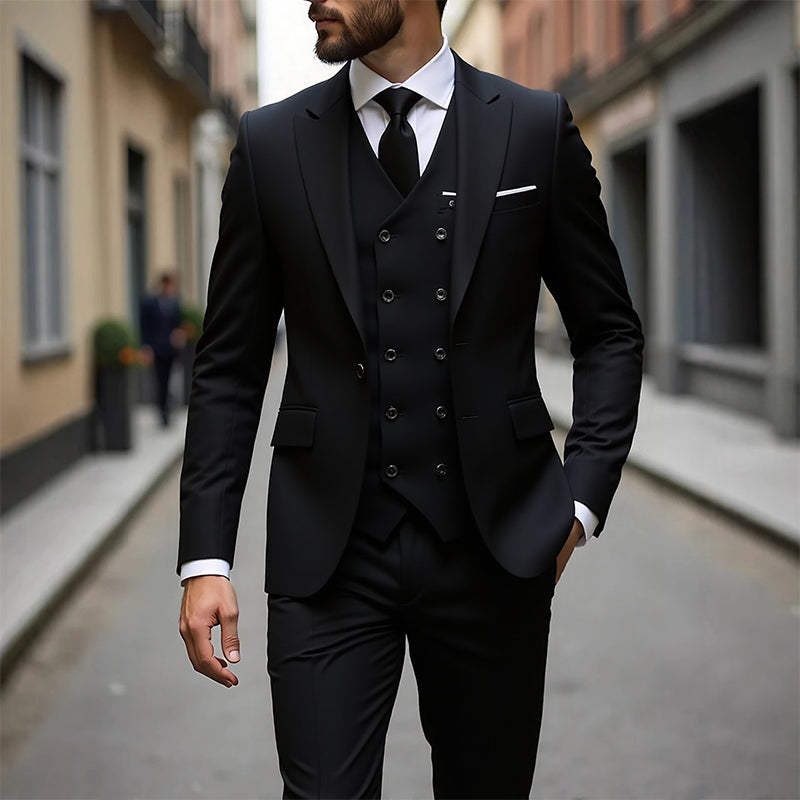 👔 Slim-Fit 3-Delig Herenpak – Perfect Getailleerd, Luxe Stof & Klaar voor Jouw Belangrijkste Moment 🤵
