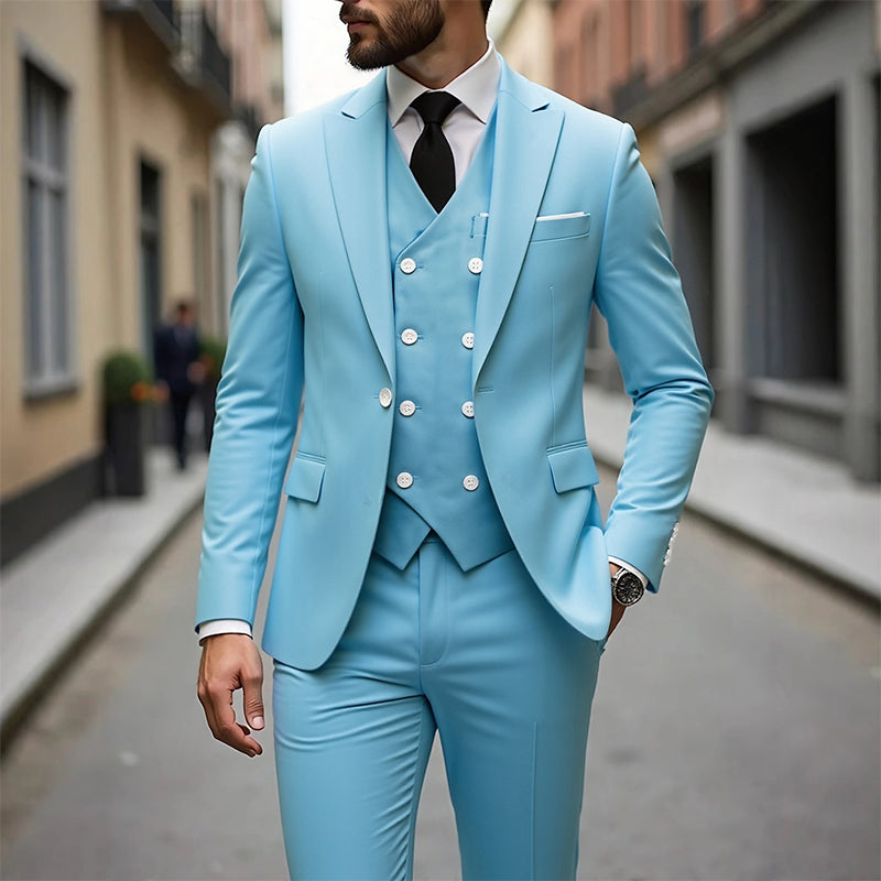 👔 Slim-Fit 3-Delig Herenpak – Perfect Getailleerd, Luxe Stof & Klaar voor Jouw Belangrijkste Moment 🤵