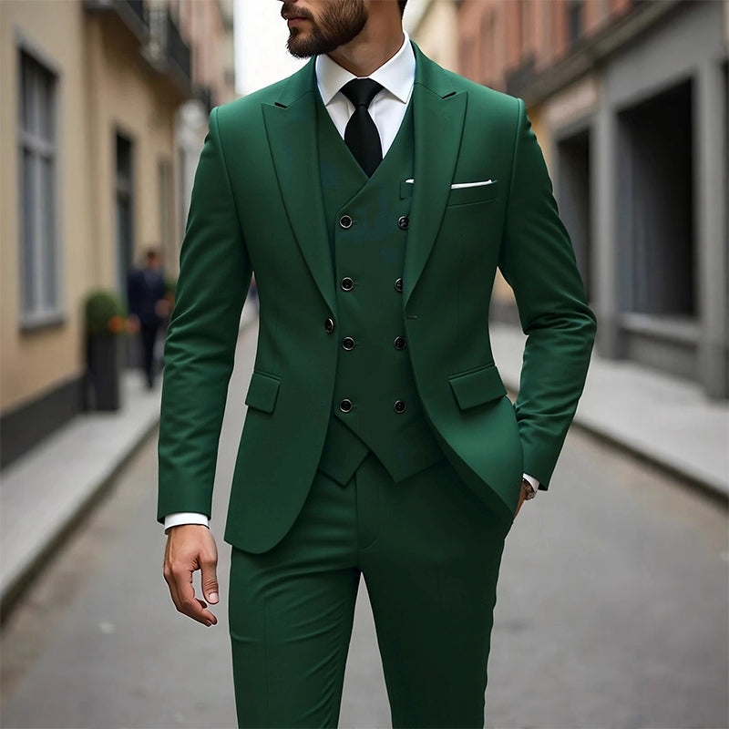👔 Slim-Fit 3-Delig Herenpak – Perfect Getailleerd, Luxe Stof & Klaar voor Jouw Belangrijkste Moment 🤵