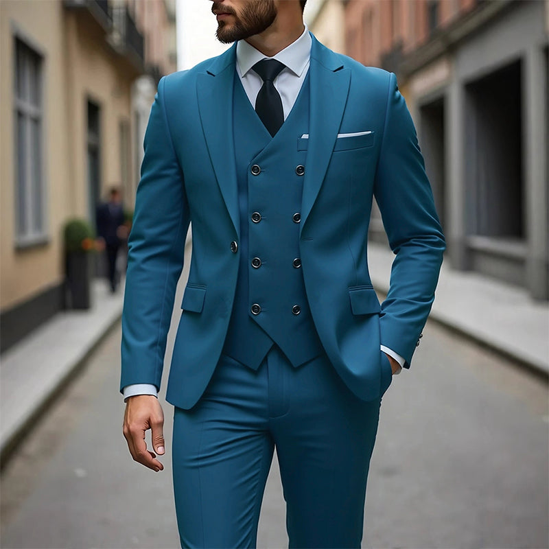 👔 Slim-Fit 3-Delig Herenpak – Perfect Getailleerd, Luxe Stof & Klaar voor Jouw Belangrijkste Moment 🤵