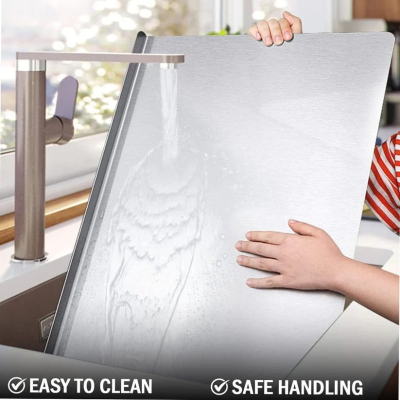 🧼 Stop met Bacteriën in je Houten Snijplank! 👨‍🍳Snijplank van Roestvrij Staal voor het Aanrecht