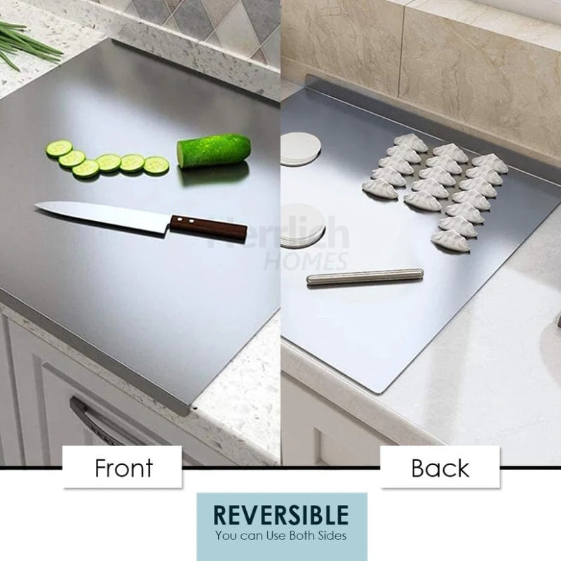 🧼 Stop met Bacteriën in je Houten Snijplank! 👨‍🍳Snijplank van Roestvrij Staal voor het Aanrecht