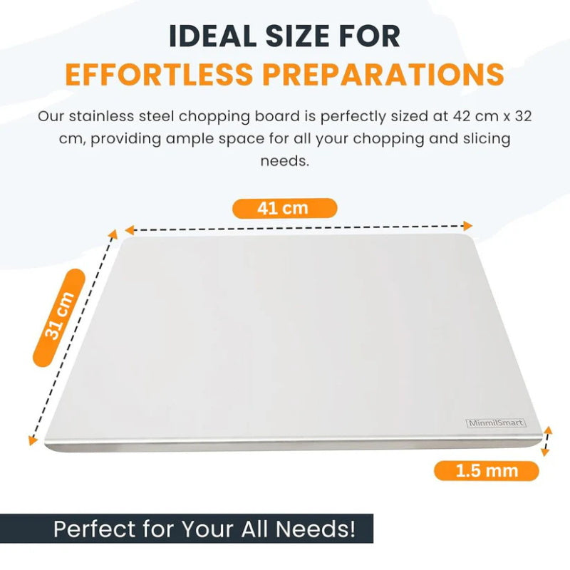 🧼 Stop met Bacteriën in je Houten Snijplank! 👨‍🍳Snijplank van Roestvrij Staal voor het Aanrecht