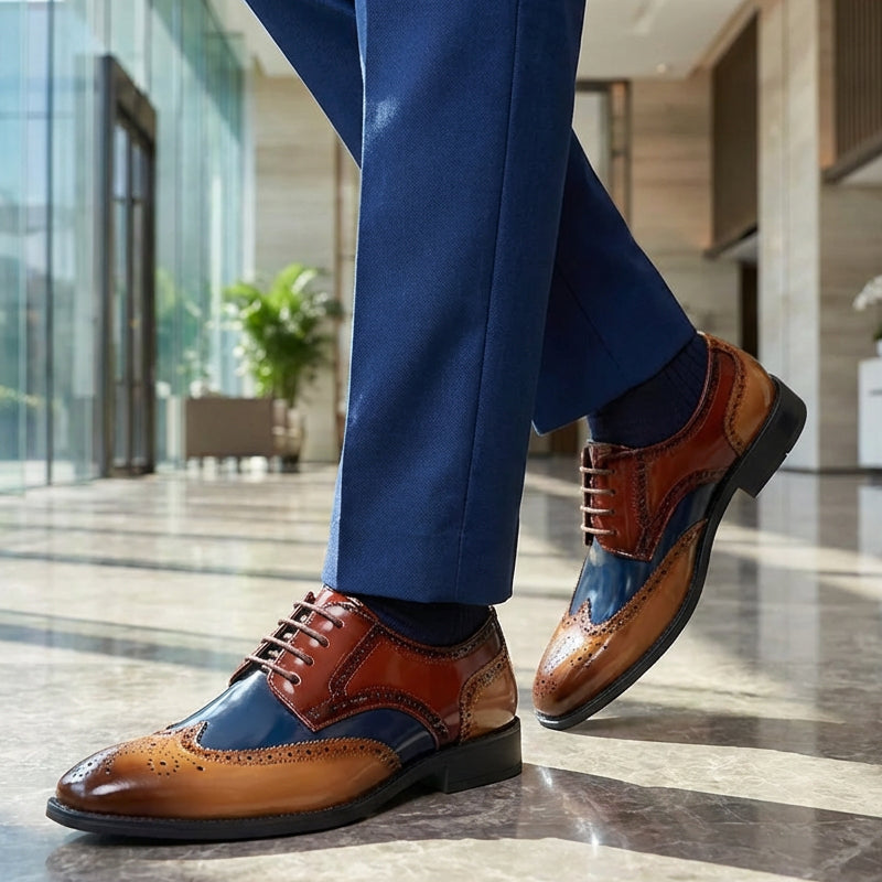 Klassieke Oxford-schoenen met vleugeltip voor heren