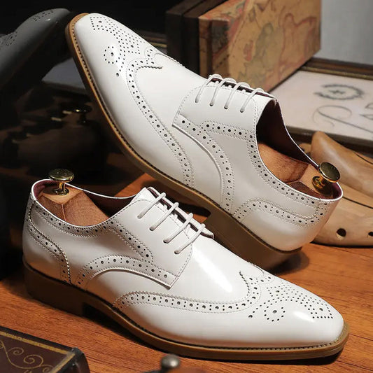 Klassieke Oxford-schoenen met vleugeltip voor heren