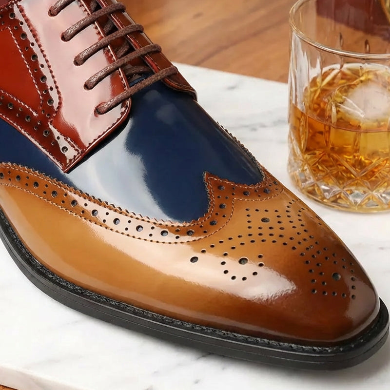 Klassieke Oxford-schoenen met vleugeltip voor heren