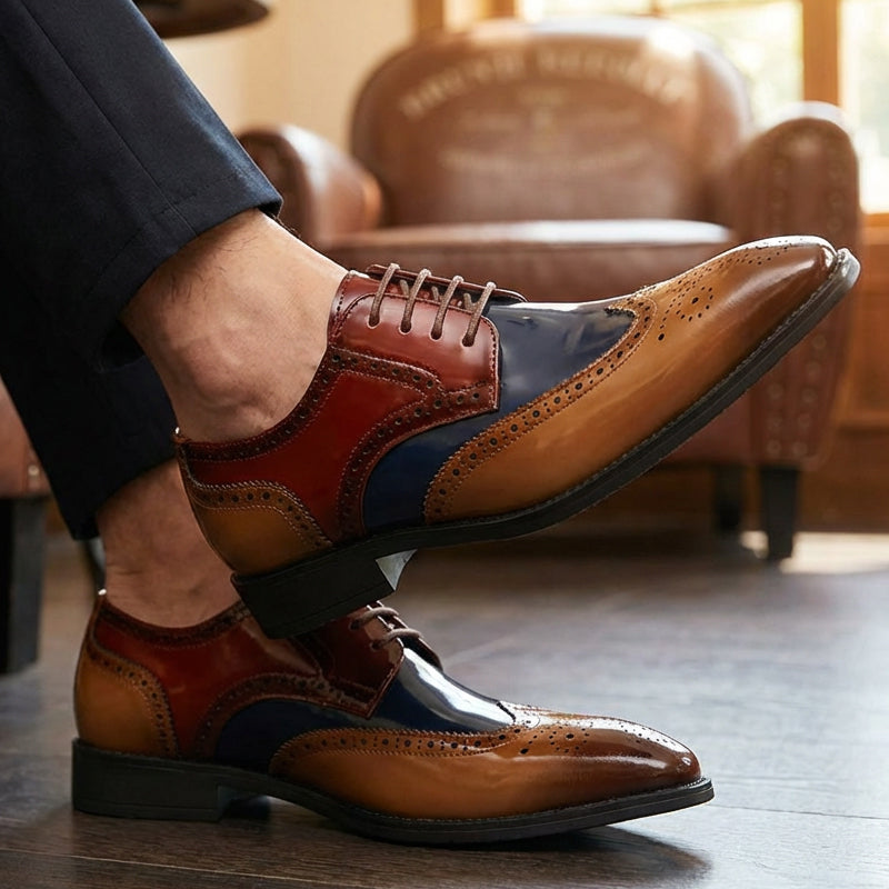 Klassieke Oxford-schoenen met vleugeltip voor heren