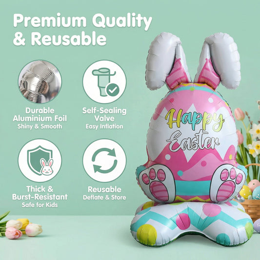 🎁Uitverkoop 50% Korting🔥 Reusachtige 3D-ballon in de vorm van een konijn die vanzelf blijft staan. Feestelijke vreugde🐰
