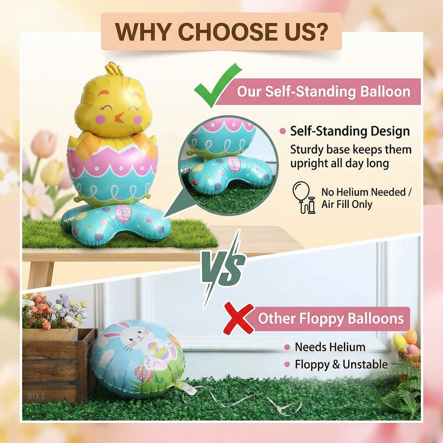 🎁Uitverkoop 50% Korting🔥 Reusachtige 3D-ballon in de vorm van een konijn die vanzelf blijft staan. Feestelijke vreugde🐰