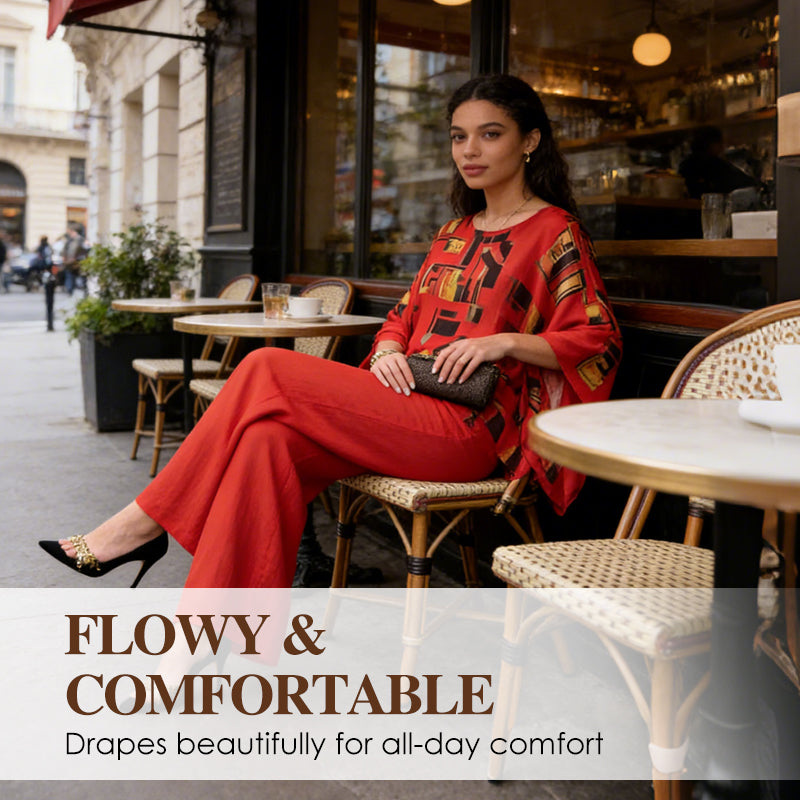 Dames 2-delige set met bedrukte top en broek