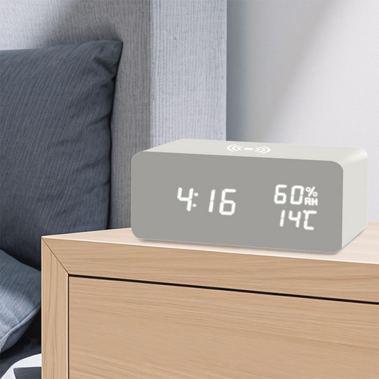 🔥Tijdelijke aanbieding – LED-digitale wekker met draadloos oplaadstation