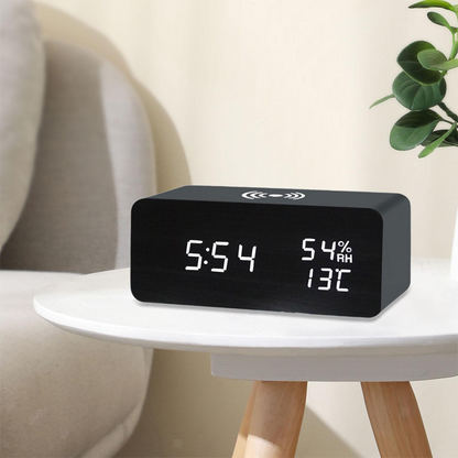 🔥Tijdelijke aanbieding – LED-digitale wekker met draadloos oplaadstation