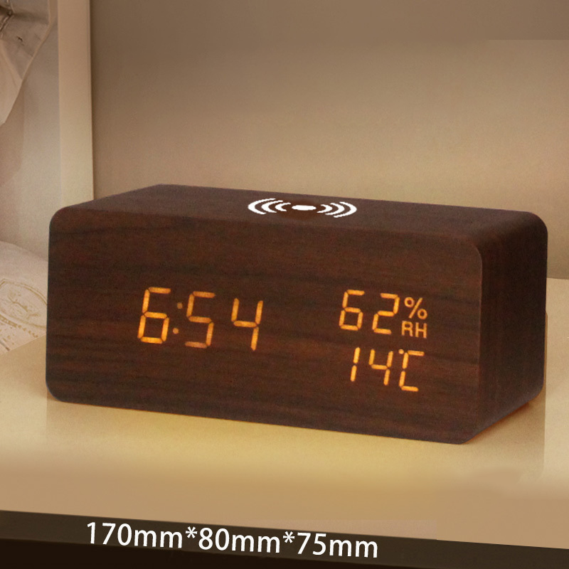 🔥Tijdelijke aanbieding – LED-digitale wekker met draadloos oplaadstation