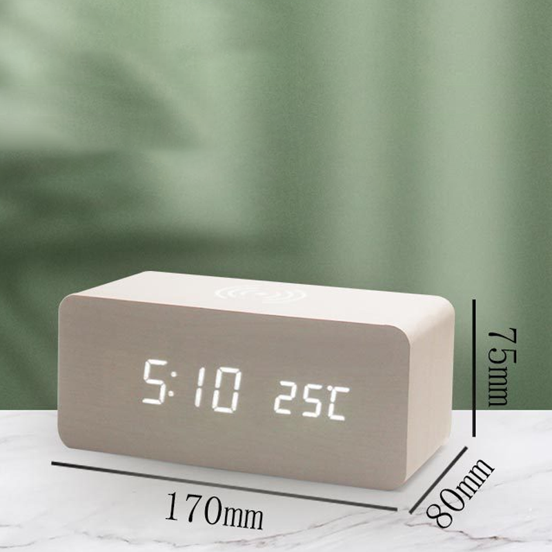 🔥Tijdelijke aanbieding – LED-digitale wekker met draadloos oplaadstation