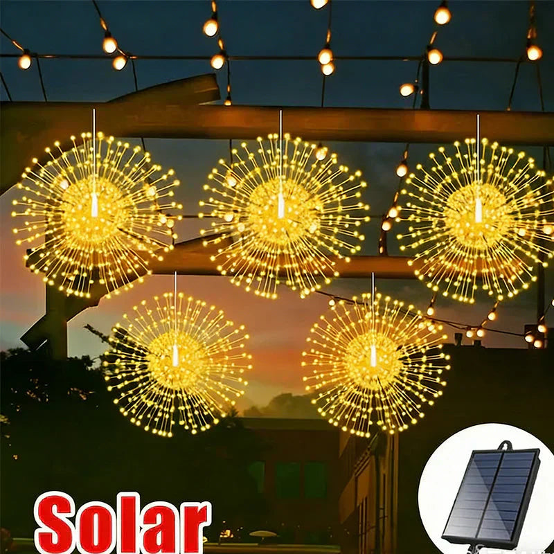 ✨ Zonne-energie Vuurwerk Lichtslinger – Magische Tuinverlichting voor Terras, Feesten & Avonden | Nu 63% Korting