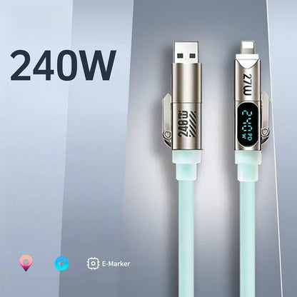 🔥Koop 2 en krijg 1 gratis🔥240 W 4-in-1 snellaadkabel met digitaal display