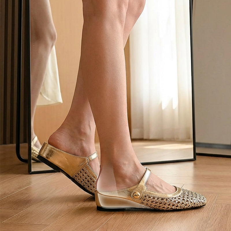 ✨👡 NIEUW IN 2026! Damesmuiltjes van geweven materiaal met vierkante neus en Mary Jane-sluiting 🌸💖🎀