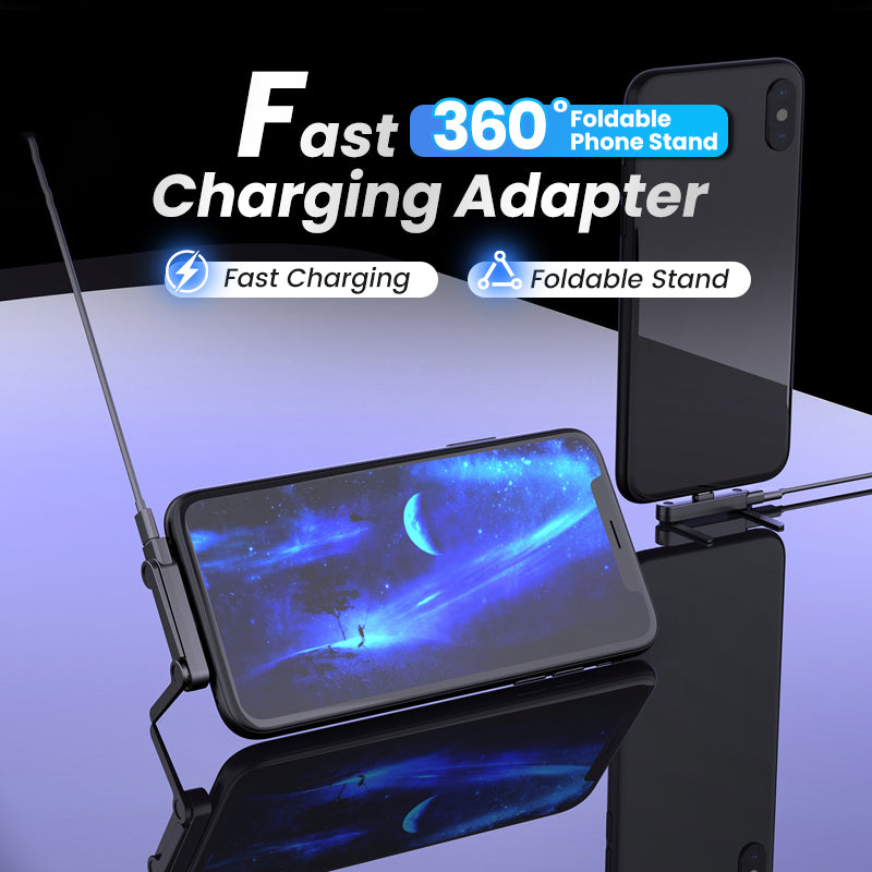 Snellaadadapter met 360° draaibare telefoonstandaard