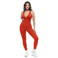 Diepe V-hals corrigerend jumpsuit – ademend, hoge taille, buikondersteuning