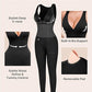 Diepe V-hals corrigerend jumpsuit – ademend, hoge taille, buikondersteuning