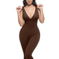 Diepe V-hals corrigerend jumpsuit – ademend, hoge taille, buikondersteuning