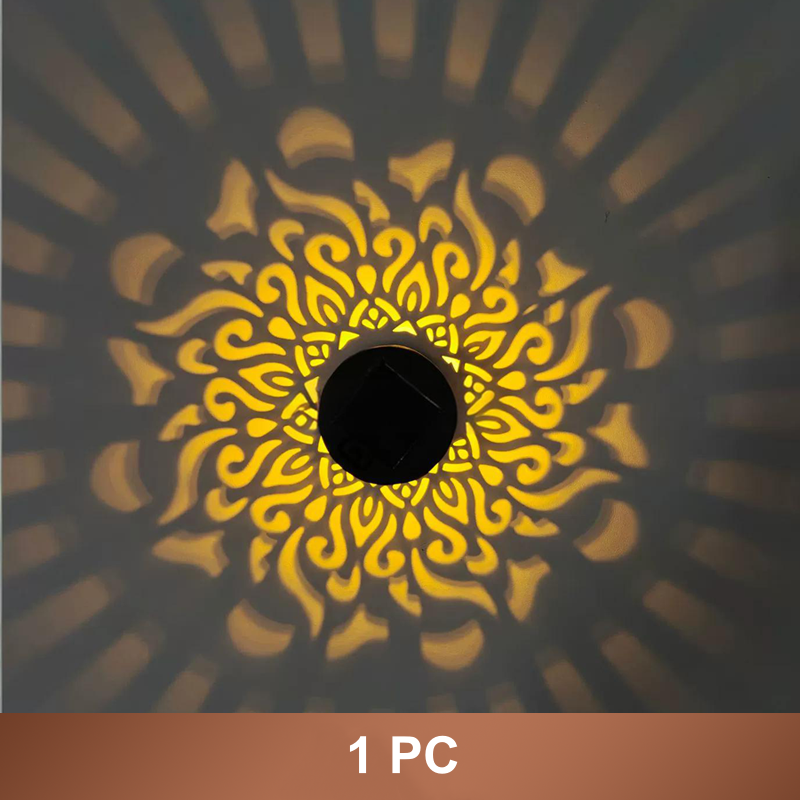 ☀️ Solar mandala lamp voor tuin & terras – 2-in-1 grondlamp & wandlamp – Decoratieve verlichting met vintage-effect – Roestvrij & duurzaam