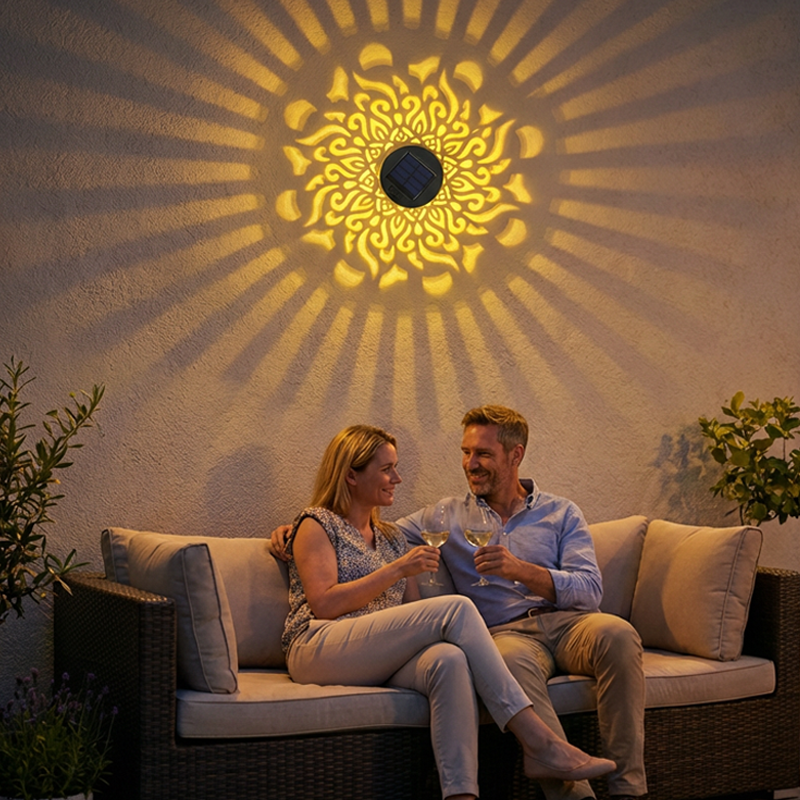 ☀️ Solar mandala lamp voor tuin & terras – 2-in-1 grondlamp & wandlamp – Decoratieve verlichting met vintage-effect – Roestvrij & duurzaam