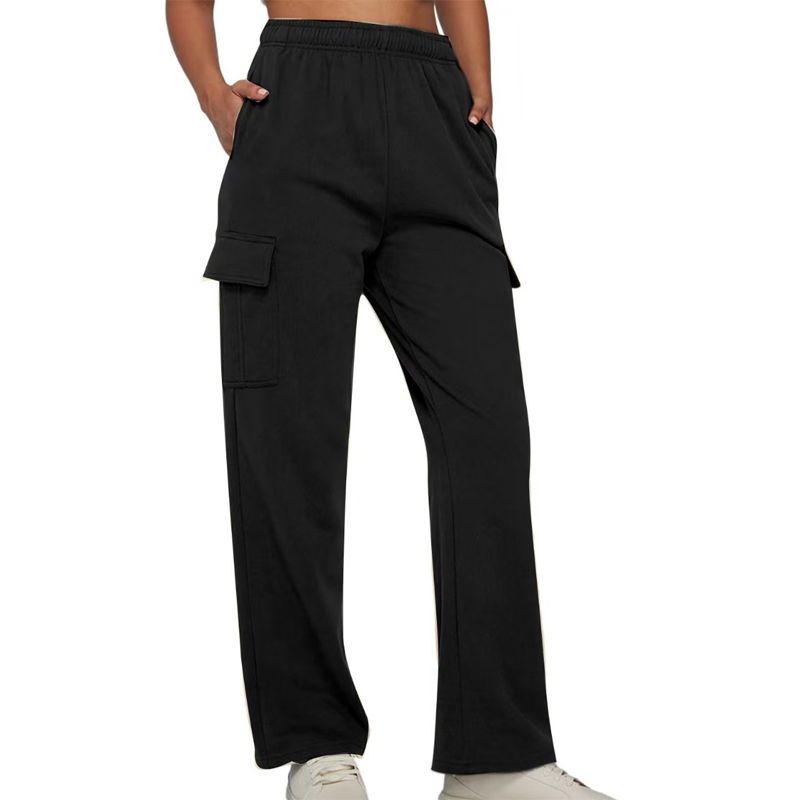 Cargo-broek voor dames met hoge taille en wijde pijpen