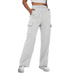 Cargo-broek voor dames met hoge taille en wijde pijpen