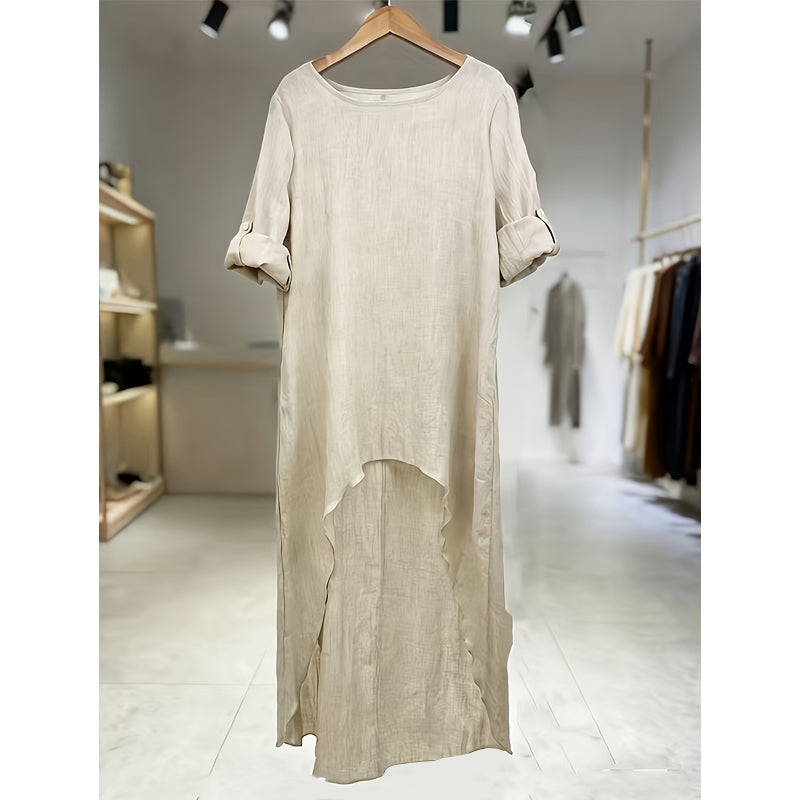 Dames tuniek met lange mouwen en asymmetrische zoom