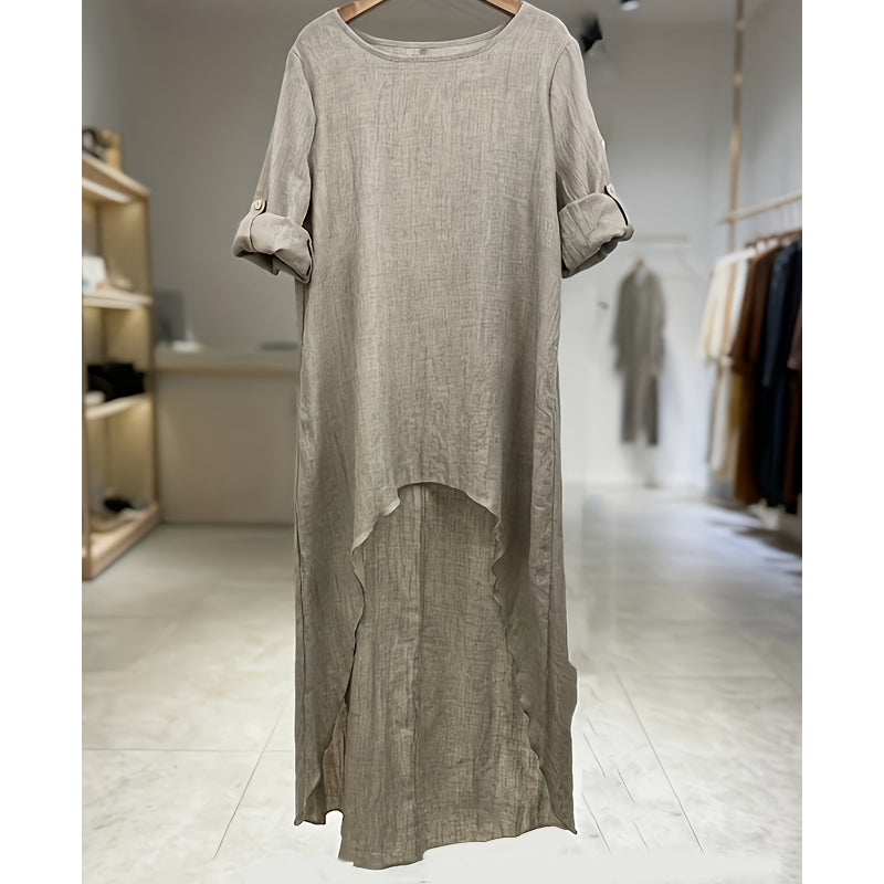 Dames tuniek met lange mouwen en asymmetrische zoom