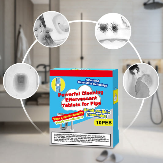 🔥50% KORTING ❤️Krachtige Reinigende Bruistabletten voor Afvoer, Lost Haar & Vet Verstoppingen Snel Op, Geurverwijderend Antibacterieel Afvoerreiniging voor Gootsteen Toilet Vloer